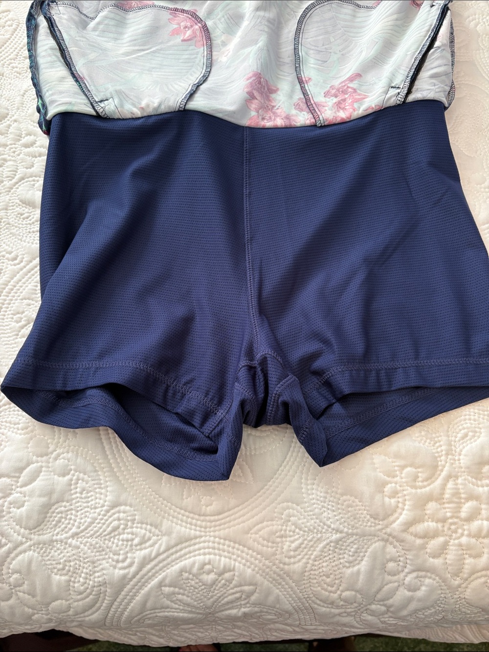 Tommy Bahama Tropical Navy Mini skorts with Pink & Green Floral Print - Picture 6 of 11